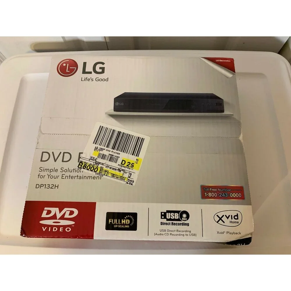 New LG DVD Player DP132H HDMI Full HD Up-Scaling USB Direct‎ Recording